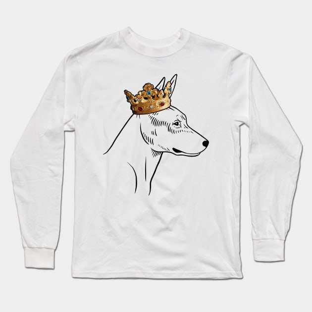 Rat Terrier Dog King Queen Wearing Crown Long Sleeve T-Shirt by millersye